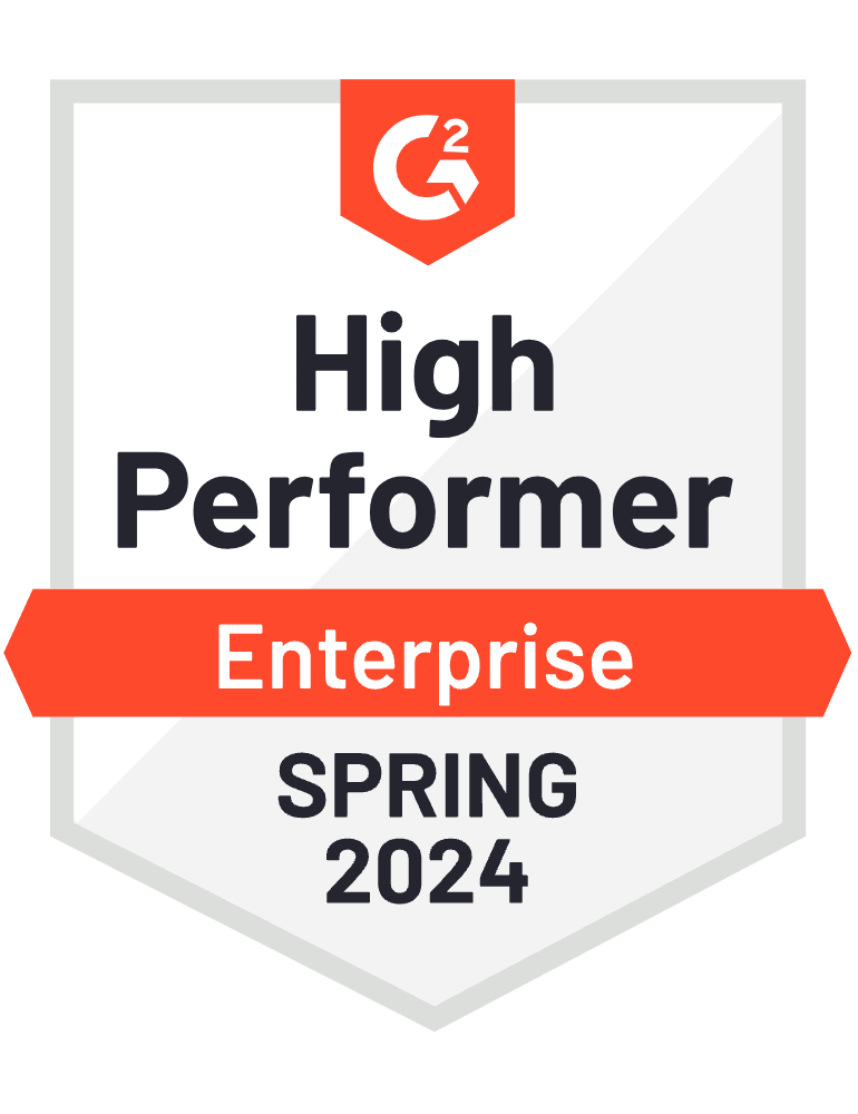 Centercode's High Performer - Enterprise Award Badge for Spring 2024 from G2