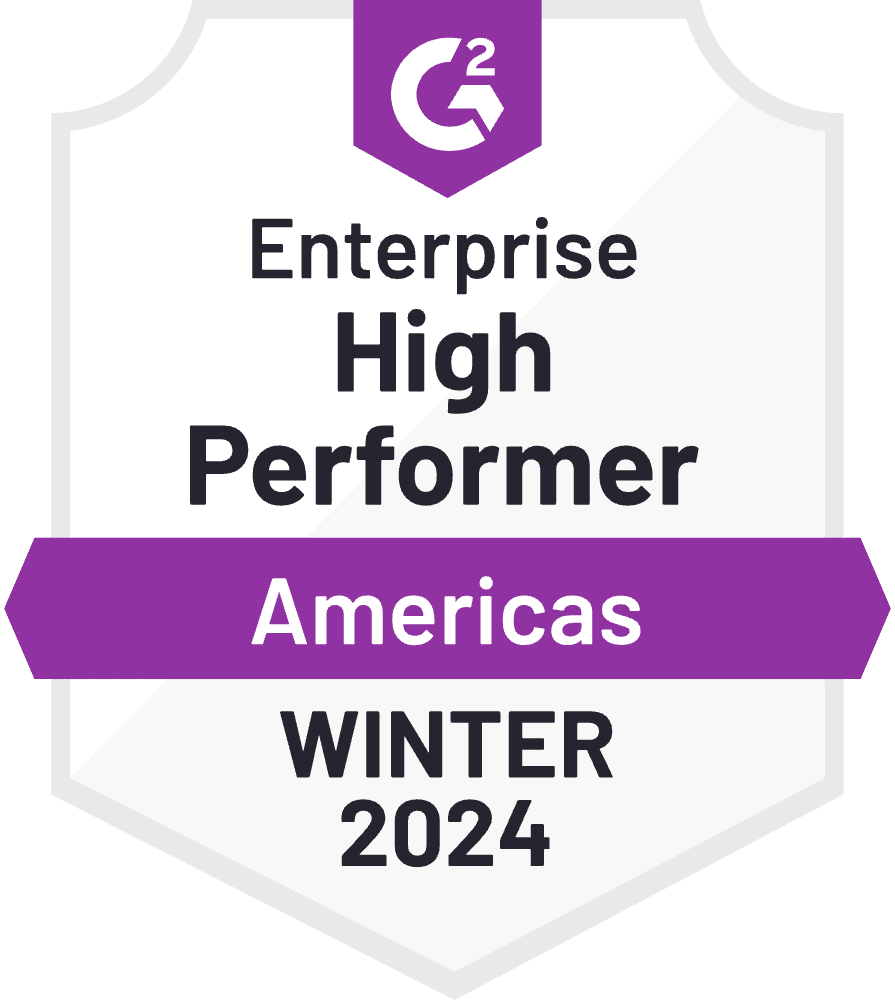 Centercode's Enterprise High Performer - Americas Award Badge for Winter 2024 from G2